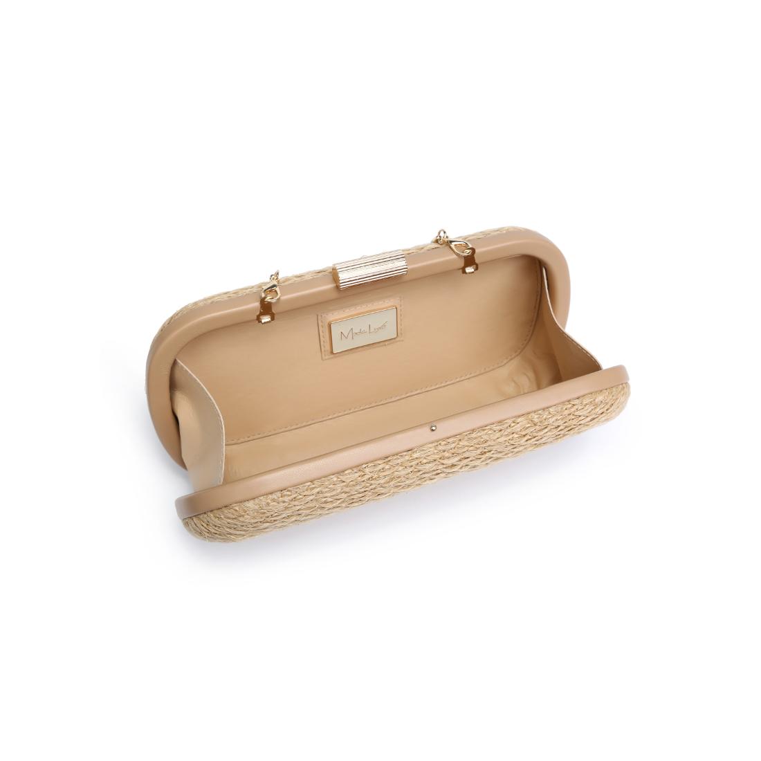 Woman wearing Natural Moda Luxe Quinn Evening Bag 842017141167 View 9 | Natural