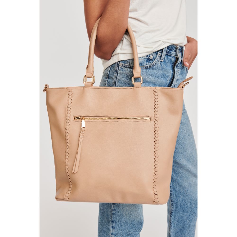 Woman wearing Natural Moda Luxe Jenna Crossbody 842017127413 View 1 | Natural