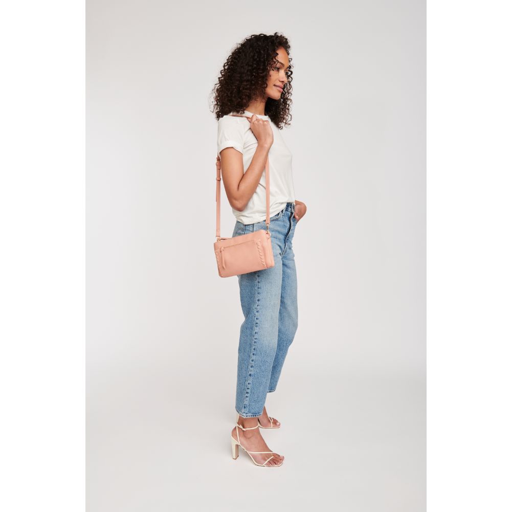 Woman wearing French Rose Moda Luxe Kenzie Crossbody 842017127338 View 3 | French Rose