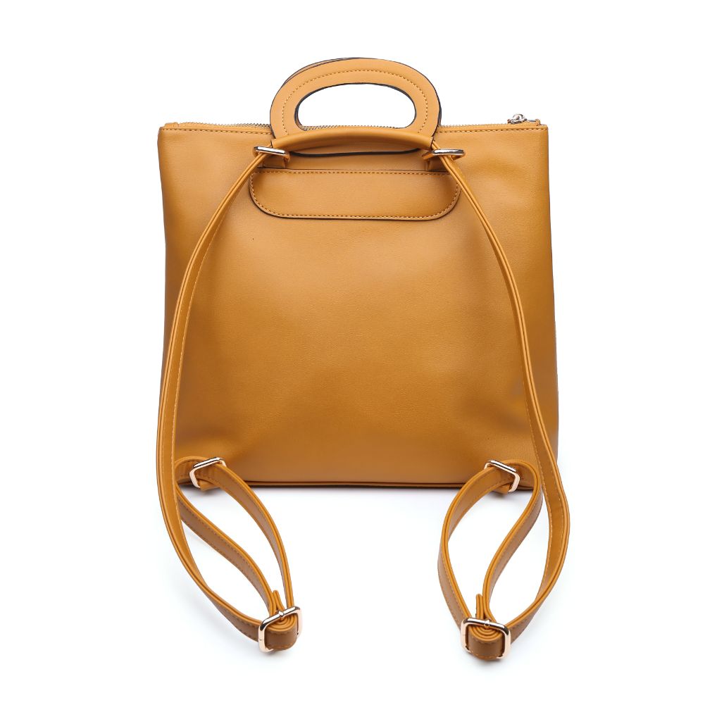 Woman wearing Mustard Moda Luxe Brooklyn Backpack 842017121176 View 7 | Mustard