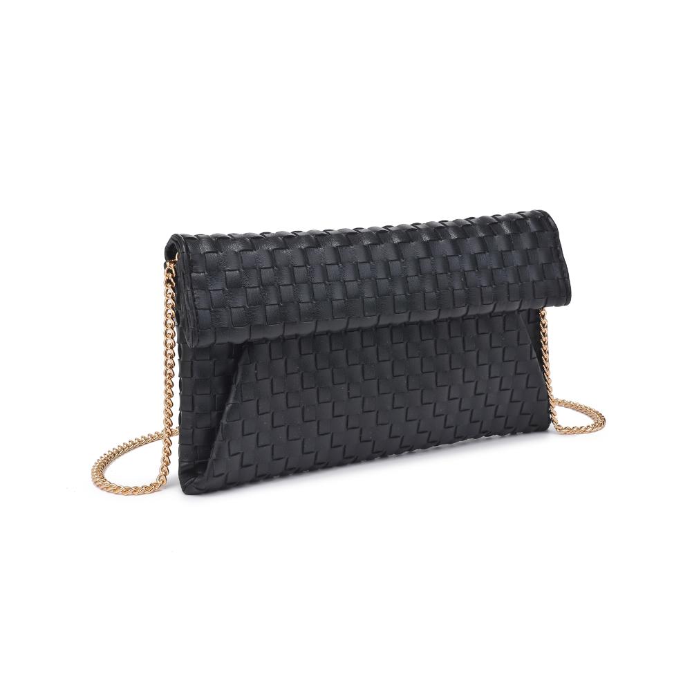 Woman wearing Black Moda Luxe Priscilla Clutch 842017136538 View 6 | Black