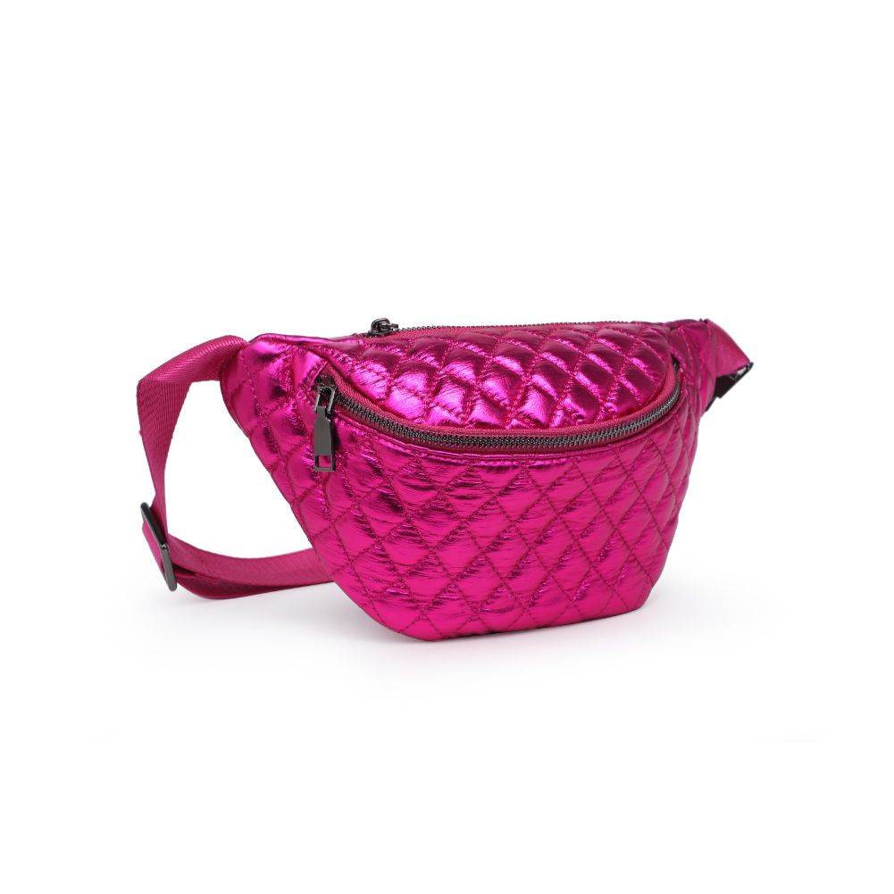 Woman wearing Fuchsia Moda Luxe Ariana Belt Bag 842017133827 View 6 | Fuchsia