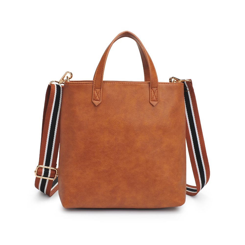 Woman wearing Tan Moda Luxe Selena Mini Tote 842017126805 View 5 | Tan