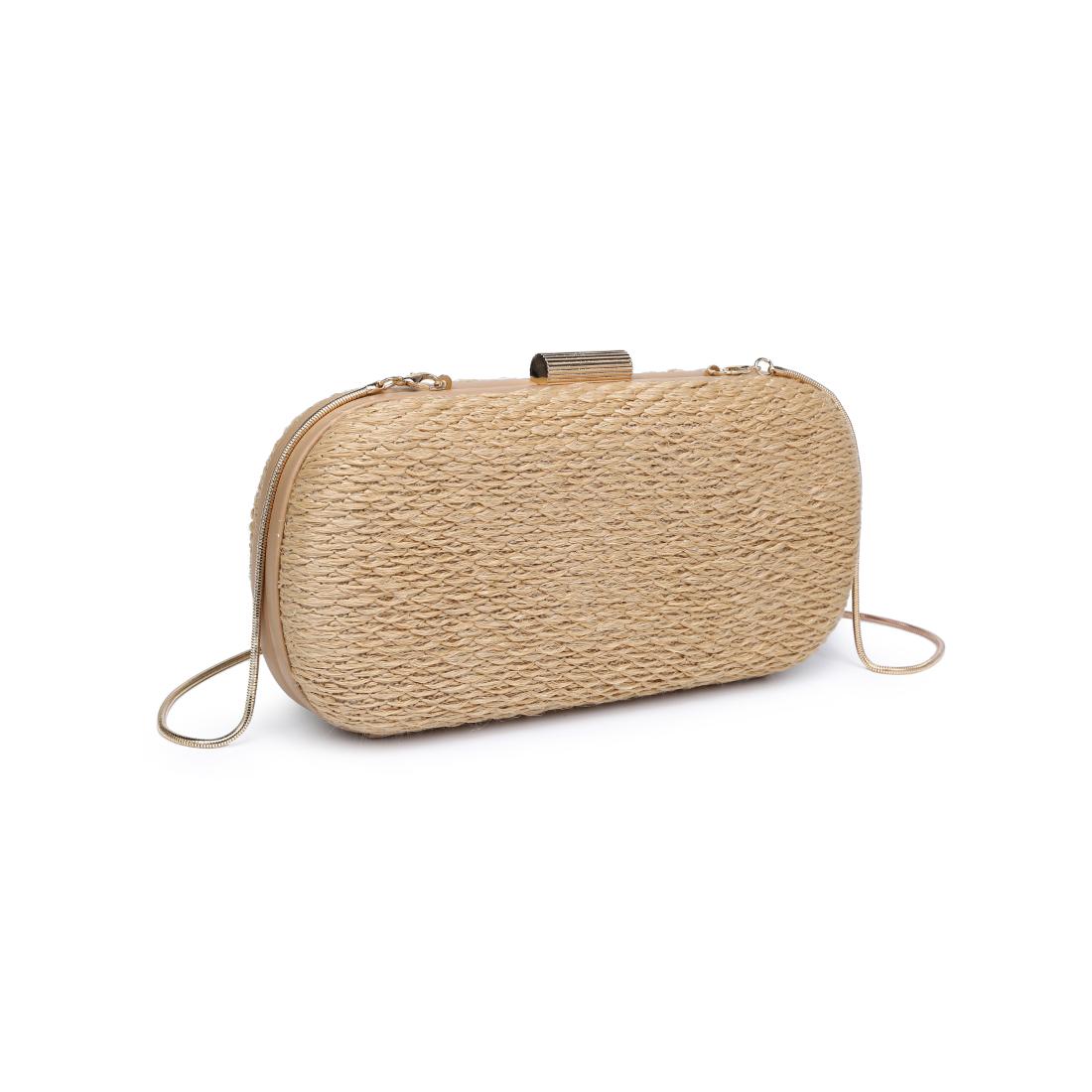 Woman wearing Natural Moda Luxe Quinn Evening Bag 842017141167 View 6 | Natural