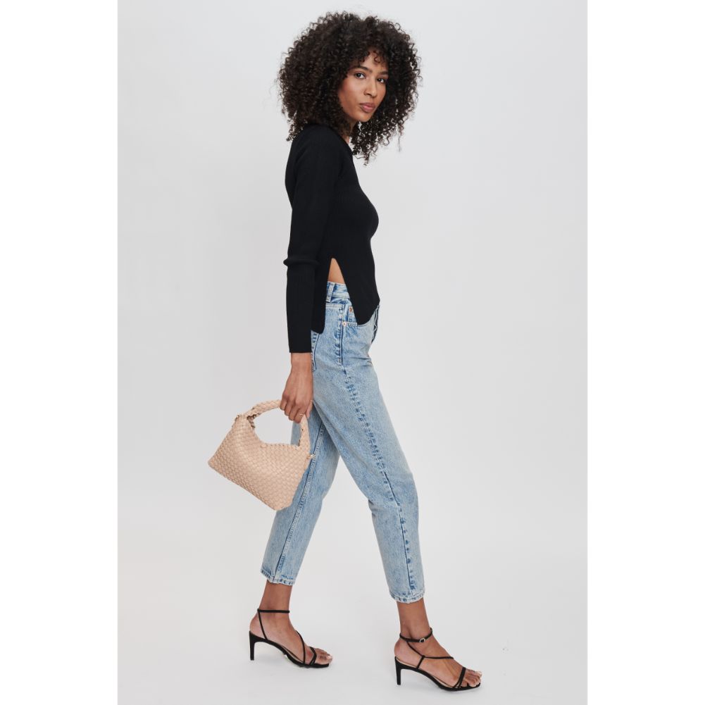 Woman wearing Natural Moda Luxe Jessamine Crossbody 842017132226 View 2 | Natural