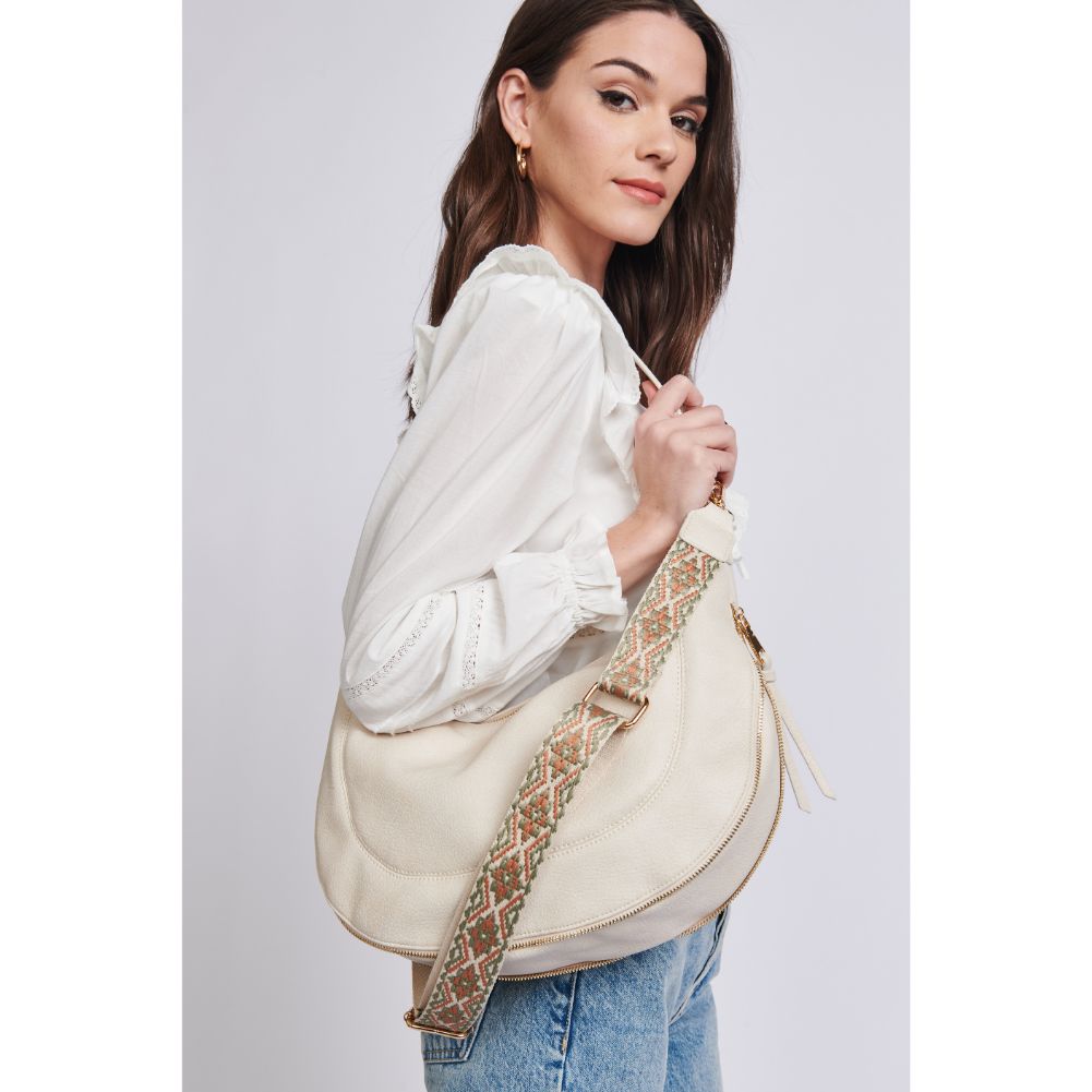 Woman wearing Ivory Moda Luxe Ruby Hobo 842017129387 View 1 | Ivory