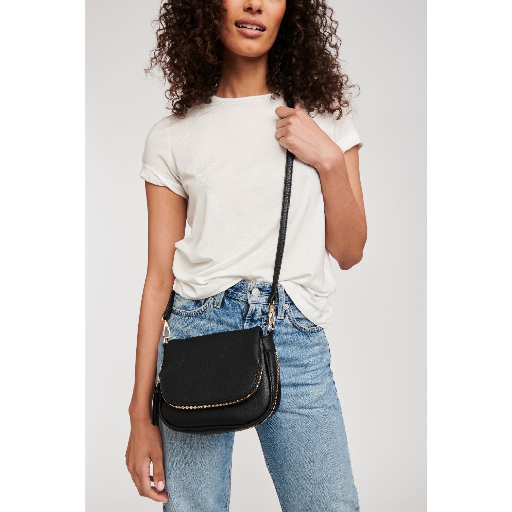 Woman wearing Black Moda Luxe Diva Crossbody 842017114857 View 1 | Black