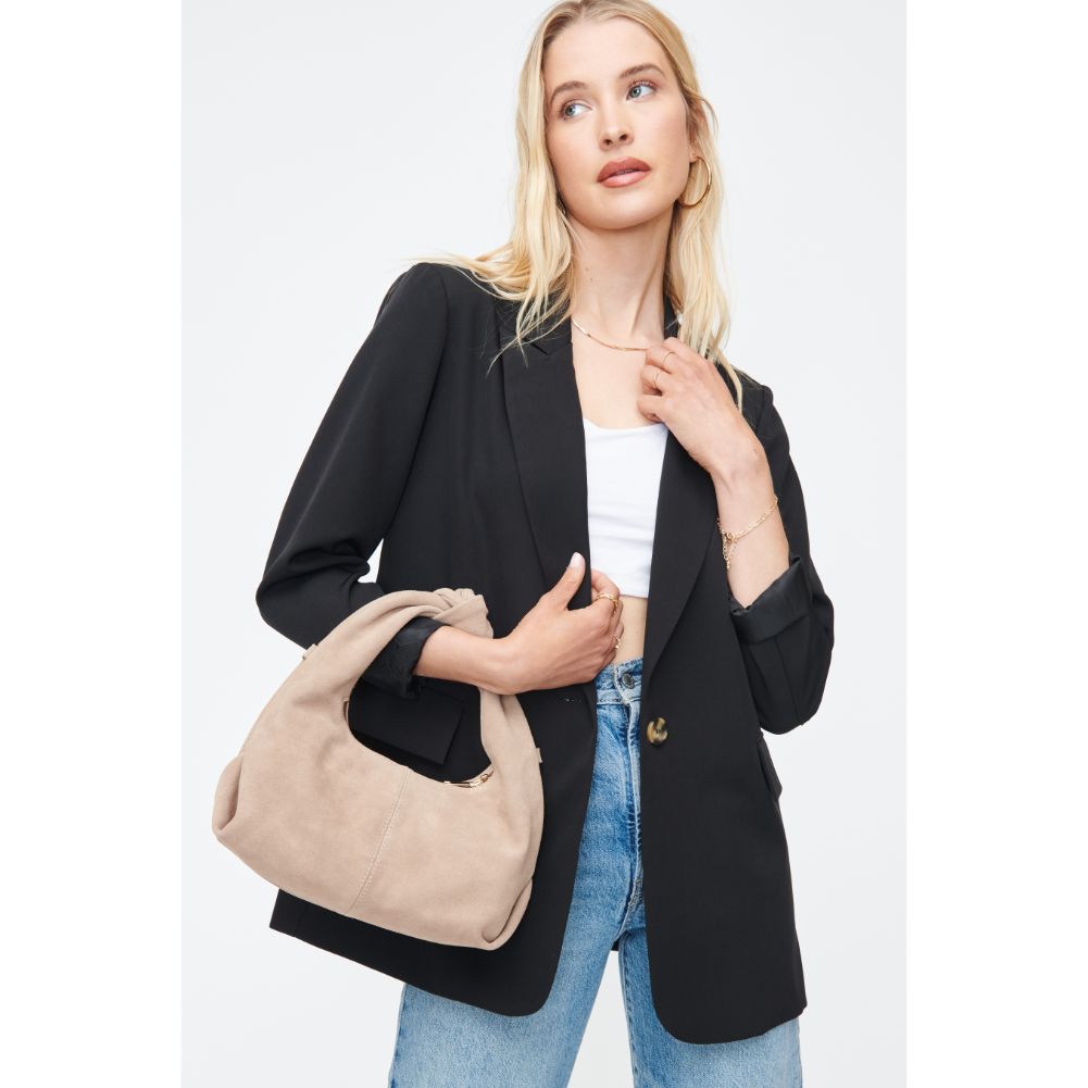 Woman wearing Natural Moda Luxe Grace Shoulder Bag 842017130437 View 1 | Natural