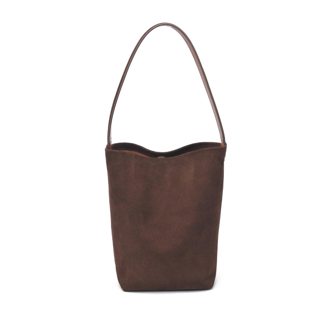Woman wearing Chocolate Moda Luxe Colette Bucket 842017138990 View 5 | Chocolate