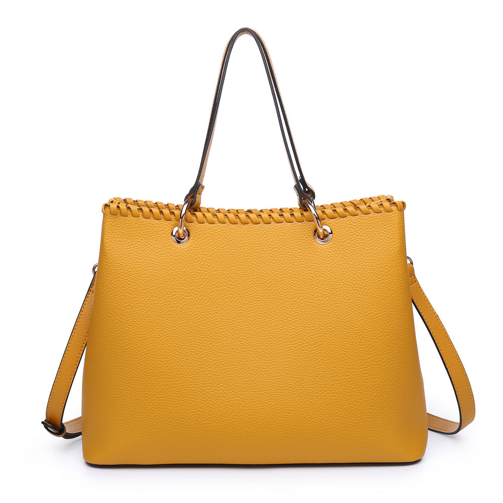 Product Image of Moda Luxe Daphne Satchel 842017119555 View 3 | Mustard