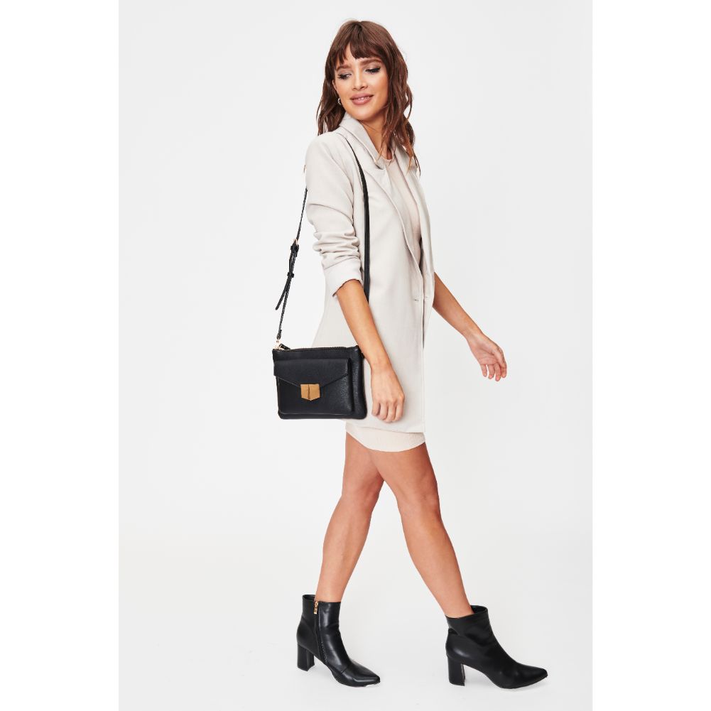 Woman wearing Black Moda Luxe Amari Crossbody 842017128403 View 4 | Black