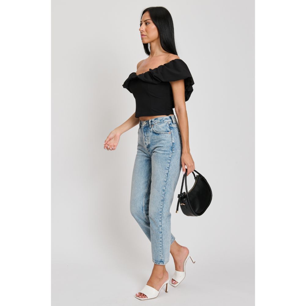 Woman wearing Black Moda Luxe Celine Crossbody 842017133582 View 2 | Black