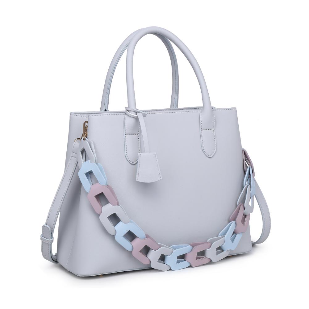 Woman wearing Dove Grey Moda Luxe Regalina Satchel 842017135333 View 6 | Dove Grey