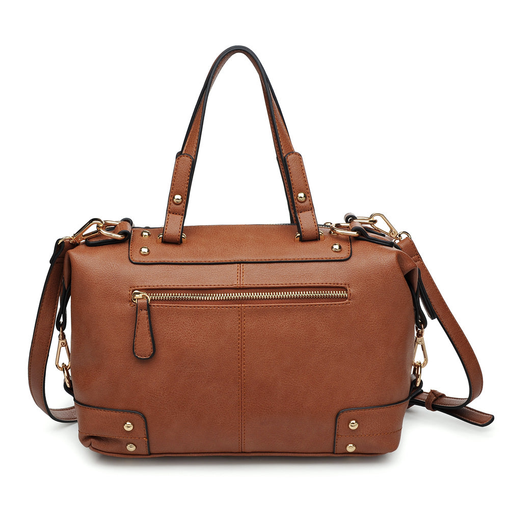 Product Image of Moda Luxe Broadway Patina Satchel 842017117339 View 3 | Tan