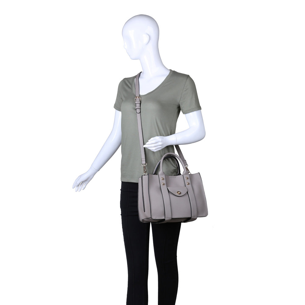 Product Image of Moda Luxe Rockefeller Satchel 842017115571 View 5 | Grey