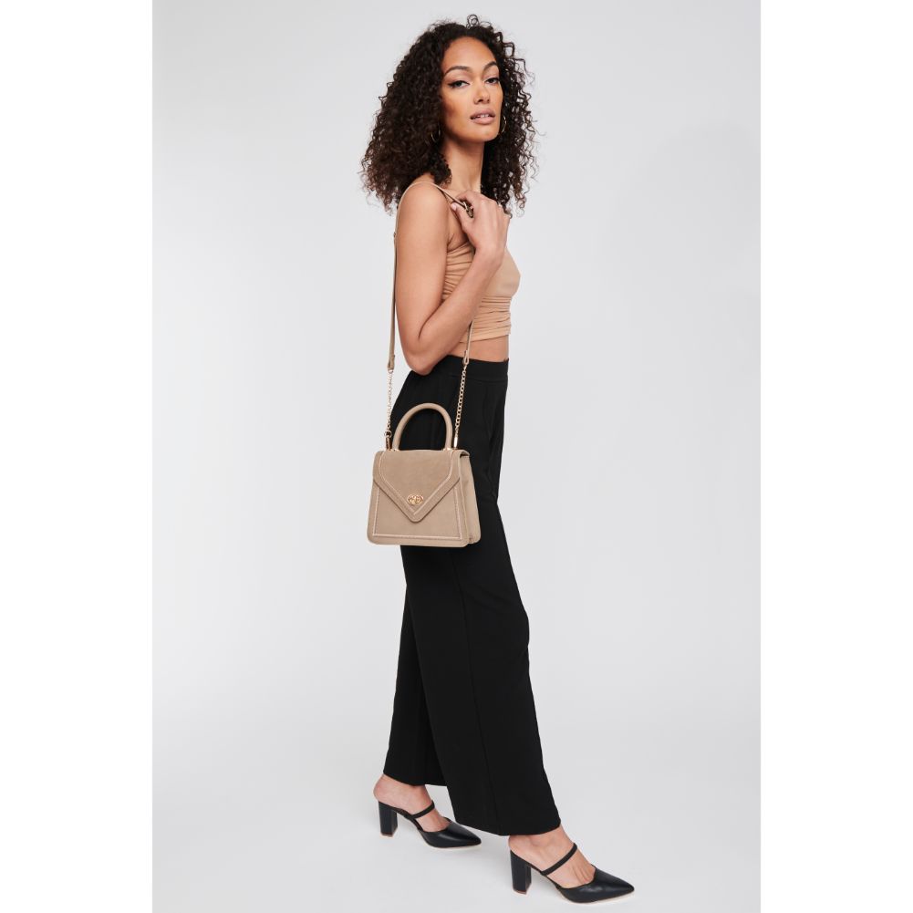 Woman wearing Taupe Moda Luxe Marie Crossbody 842017121237 View 2 | Taupe