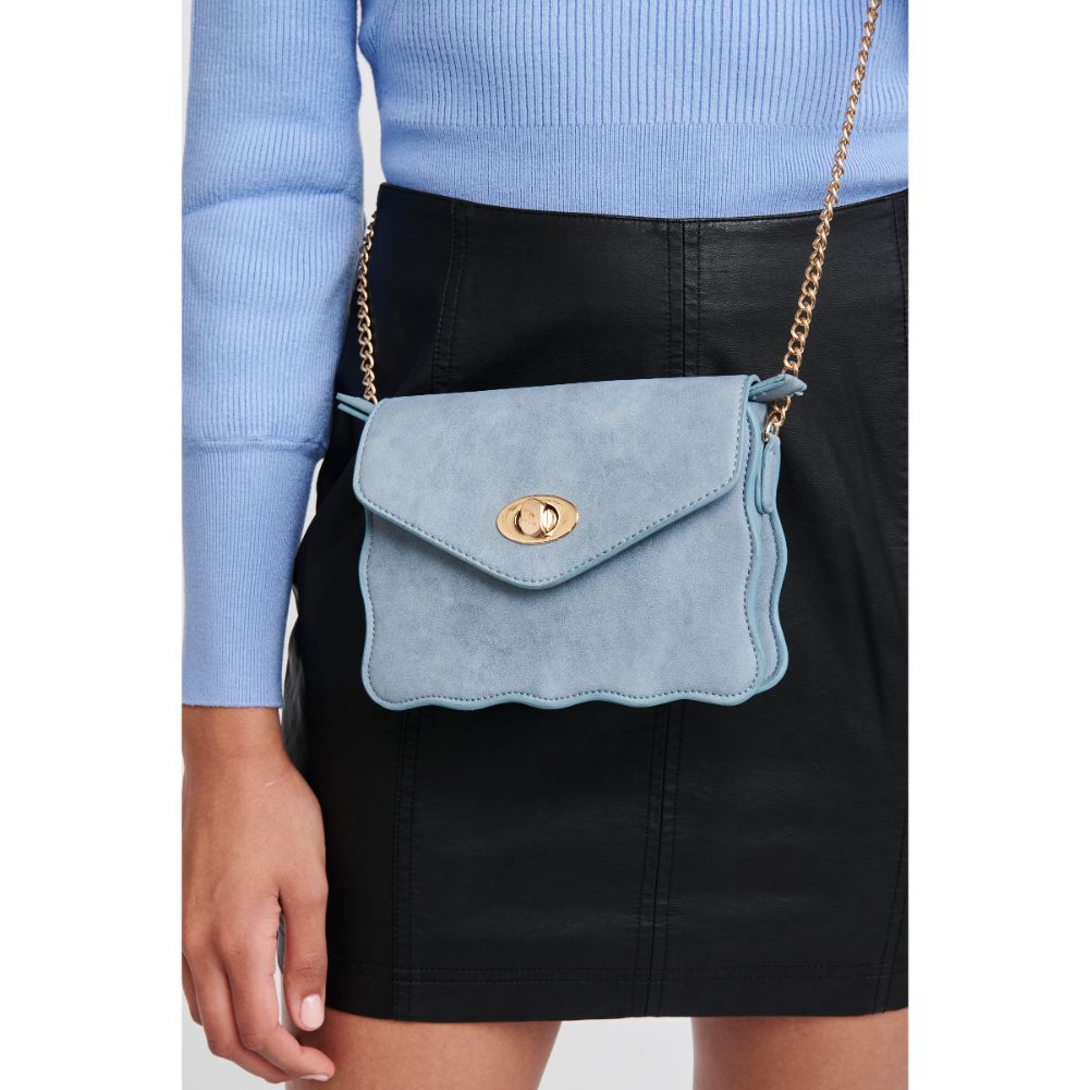 Woman wearing Blue Moda Luxe Libby Crossbody 842017105824 View 2 | Blue
