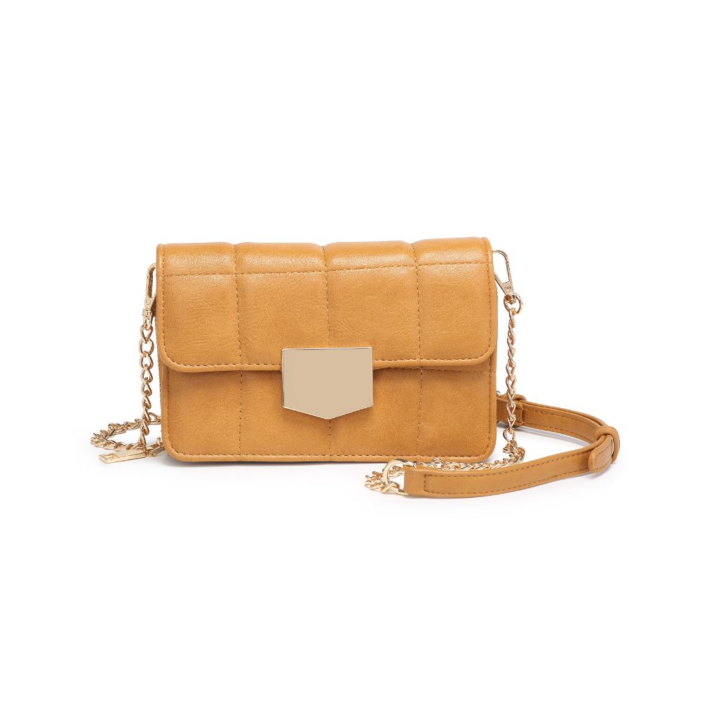 Woman wearing Mustard Moda Luxe Alina Crossbody 842017128380 View 5 | Mustard