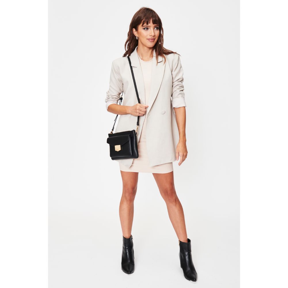 Woman wearing Black Moda Luxe Amari Crossbody 842017128403 View 3 | Black
