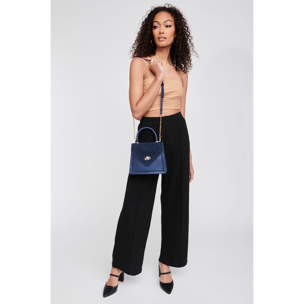 Woman wearing Midnight Moda Luxe Marie Crossbody 842017121220 View 4 | Midnight