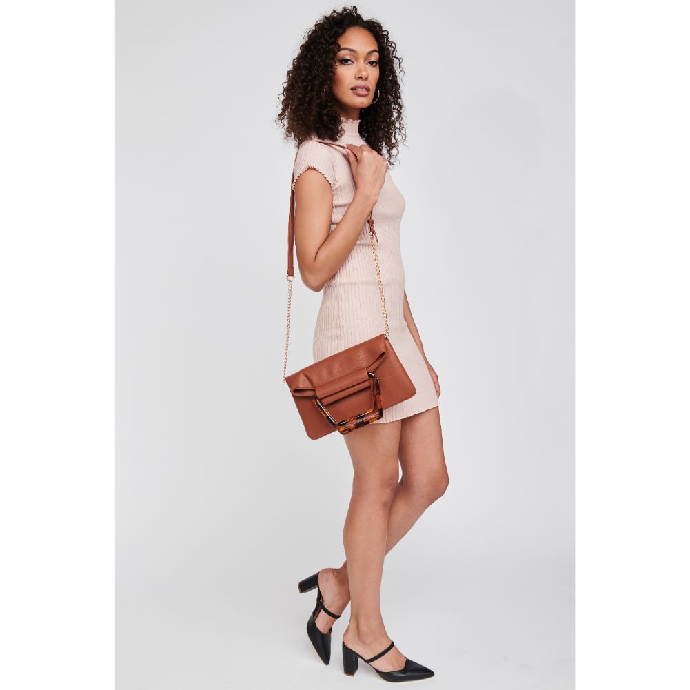 Woman wearing Tan Moda Luxe Deschanel Crossbody 842017121008 View 4 | Tan