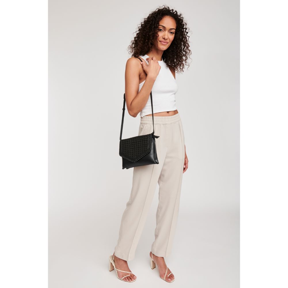 Woman wearing Black Moda Luxe Malta Crossbody 842017124030 View 4 | Black