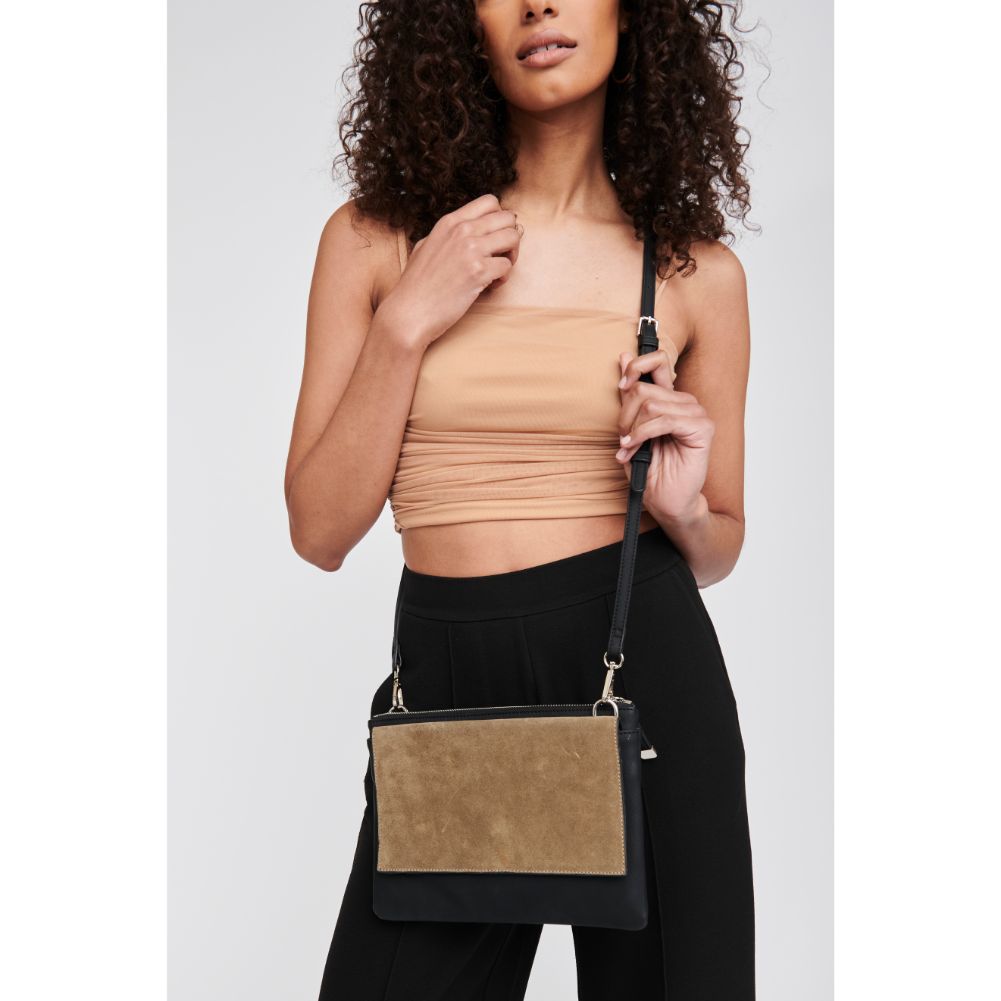 Woman wearing Olive Moda Luxe Regan Crossbody 842017109600 View 1 | Olive