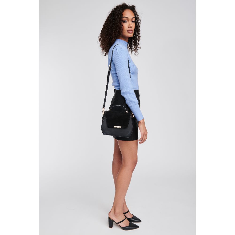 Woman wearing Black Moda Luxe Robin Messenger 842017123057 View 3 | Black