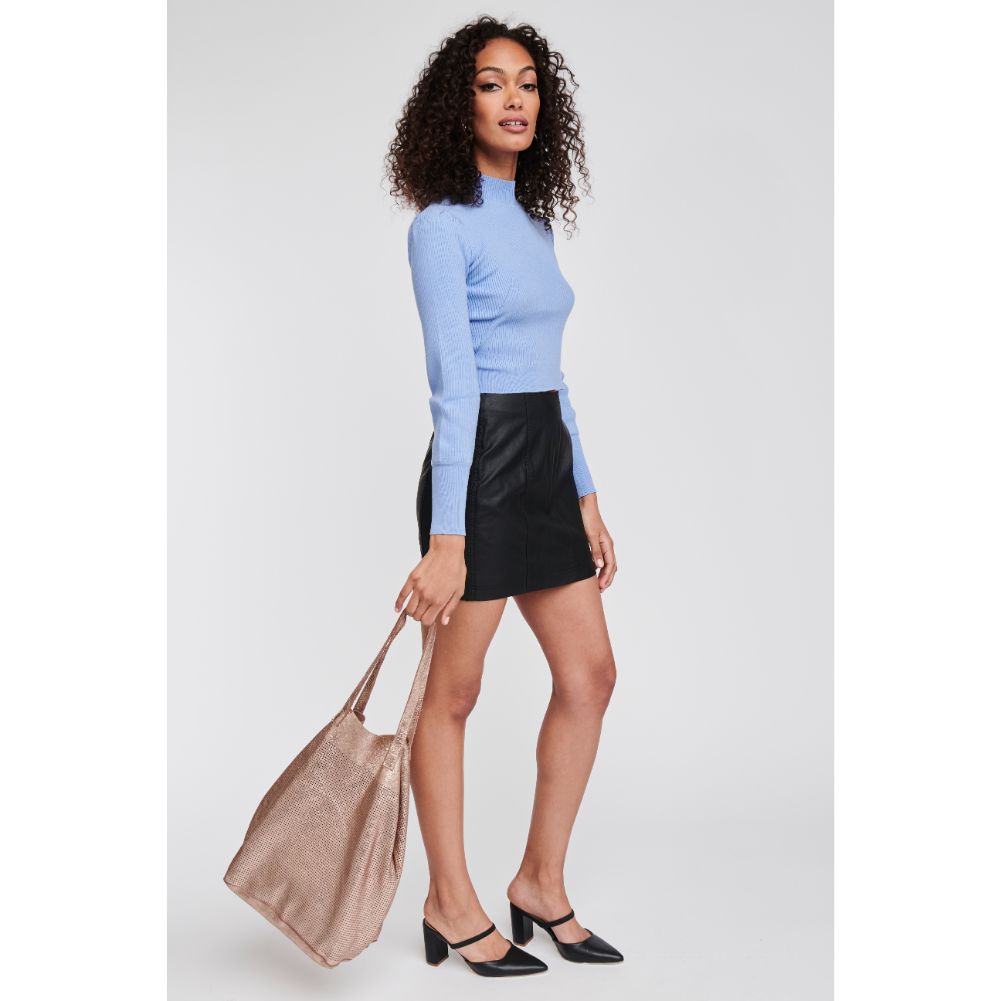 Woman wearing Rose Gold Moda Luxe Stella Tote 842017108405 View 3 | Rose Gold