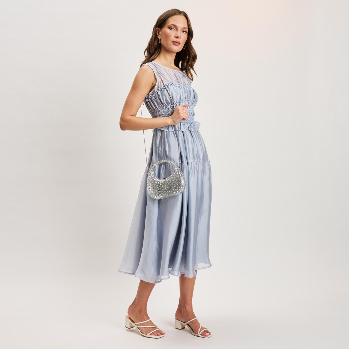 Woman wearing Clear Moda Luxe Vianca Evening Bag 842017133964 View 3 | Clear