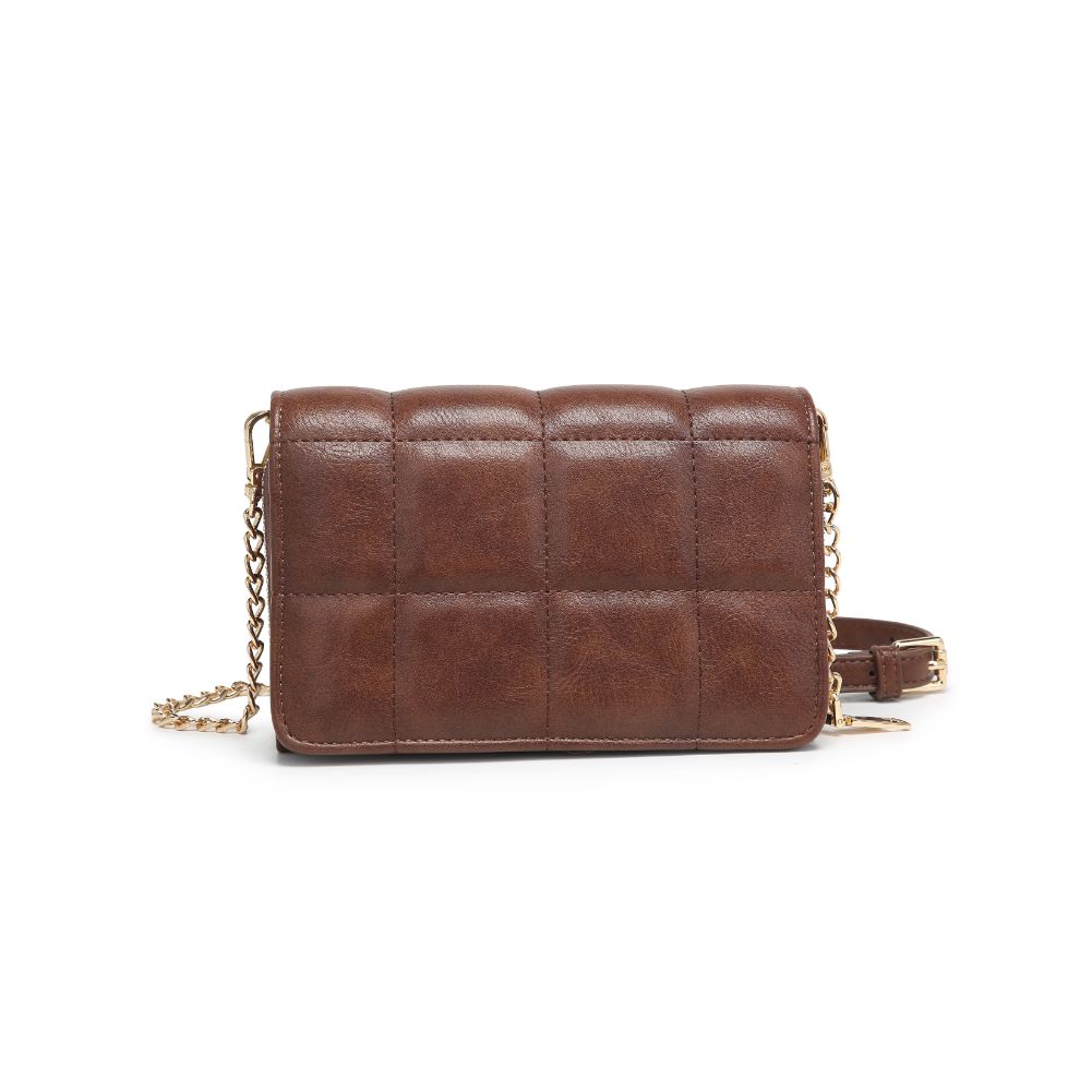 Woman wearing Chocolate Moda Luxe Alina Crossbody 842017128397 View 7 | Chocolate
