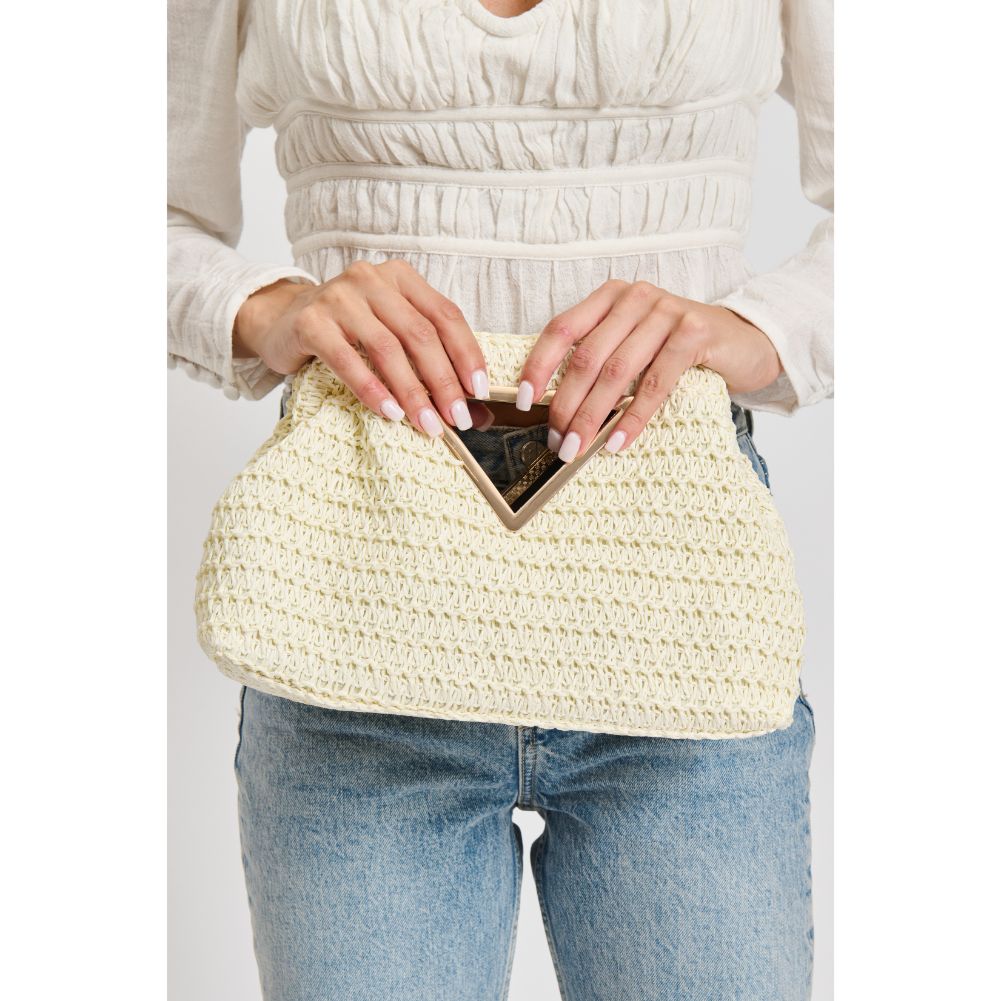 Woman wearing Natural Moda Luxe Kelsi Crossbody 840611112712 View 1 | Natural