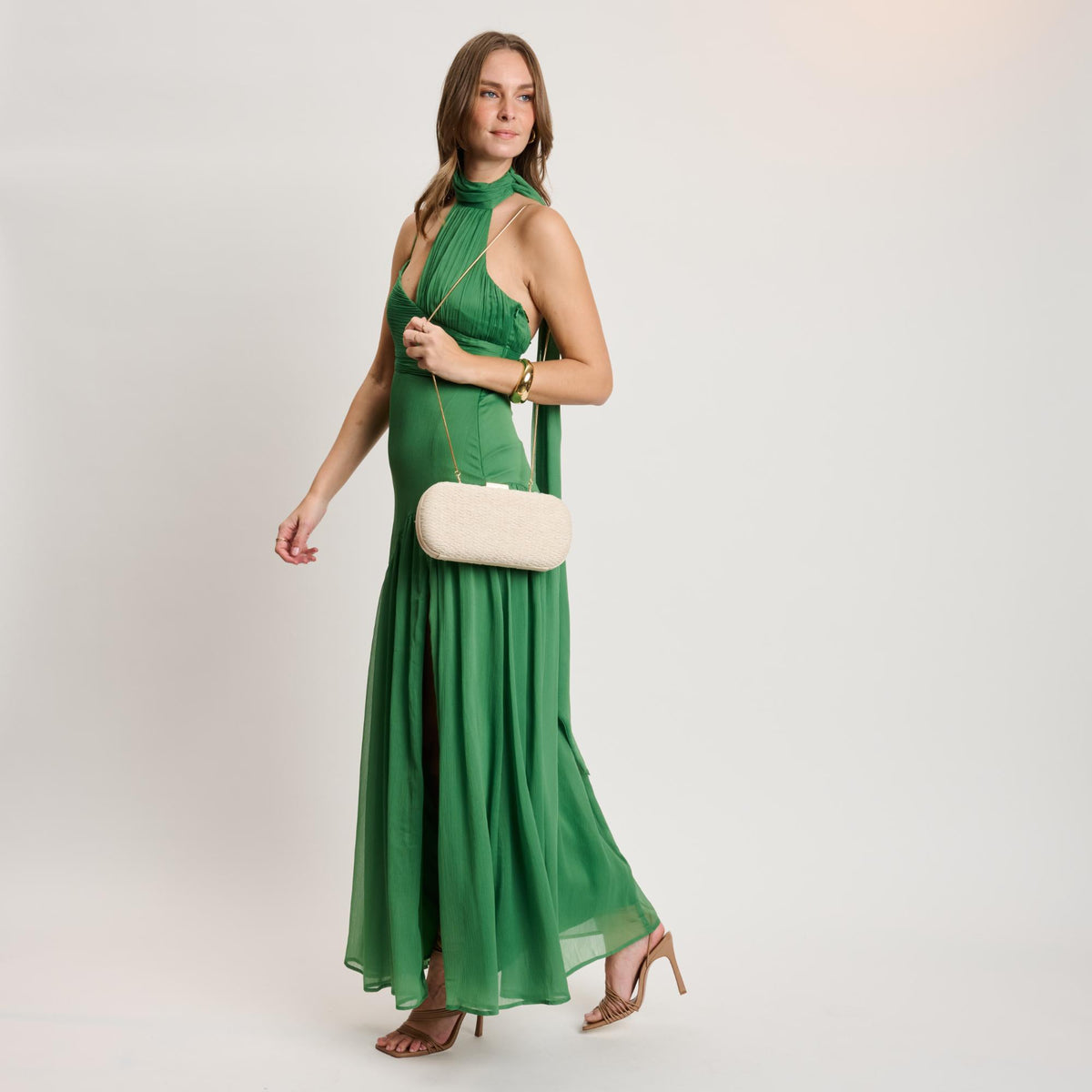 Woman wearing Ivory Moda Luxe Quinn Evening Bag 842017141174 View 2 | Ivory