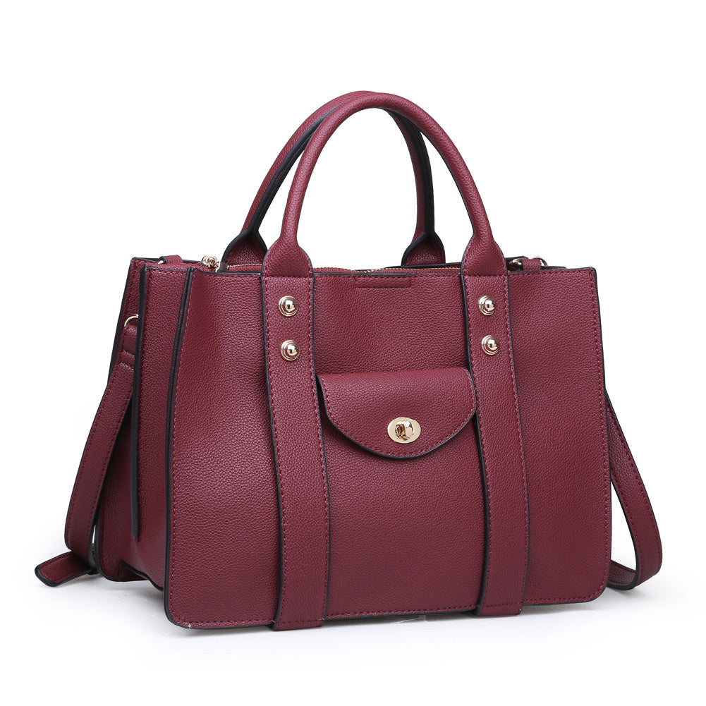 Product Image of Moda Luxe Rockefeller Satchel 842017115564 View 6 | Burgundy