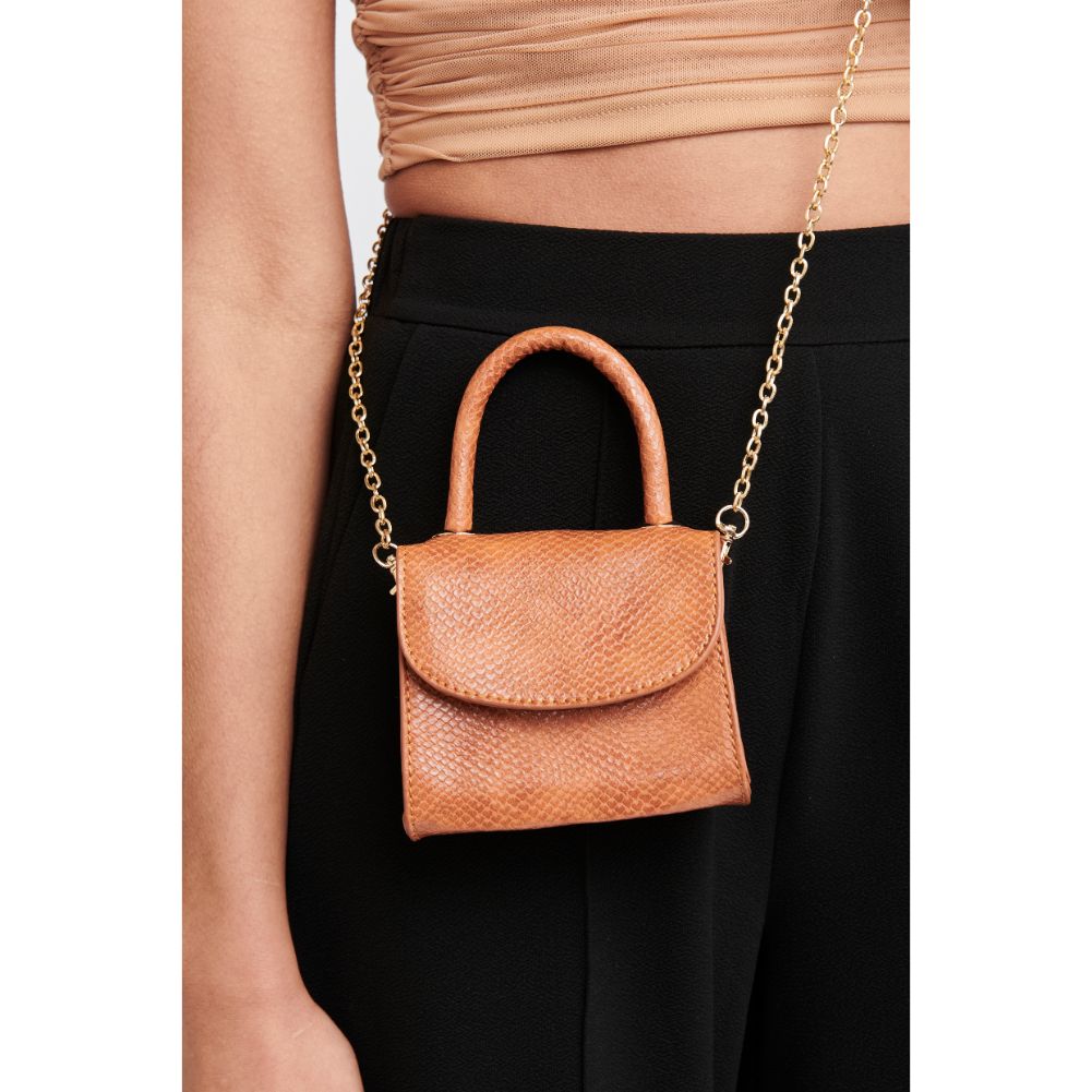 Woman wearing Tan Moda Luxe Farah Crossbody 842017127598 View 2 | Tan