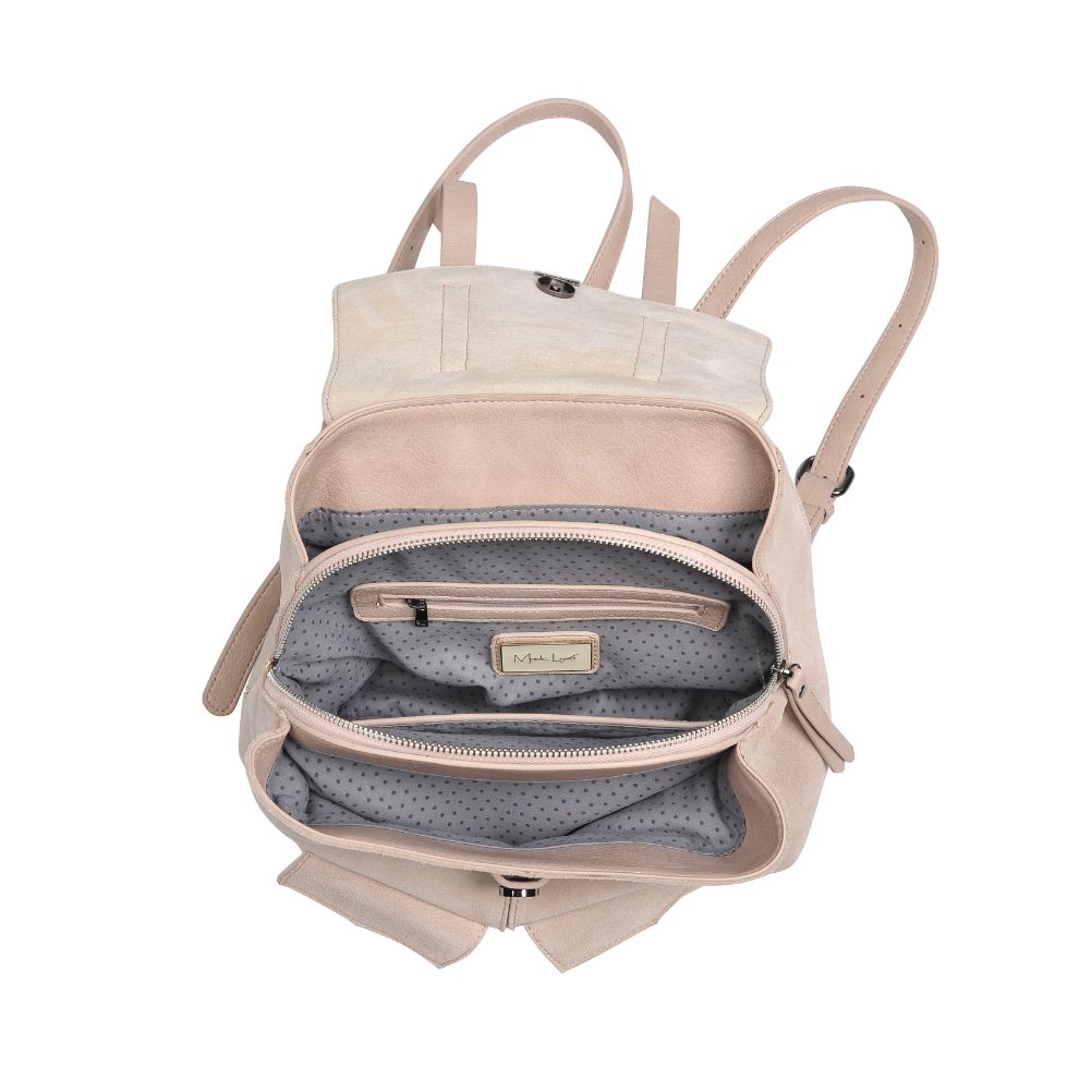 Woman wearing Natural Moda Luxe Charlie Backpack 842017127055 View 9 | Natural