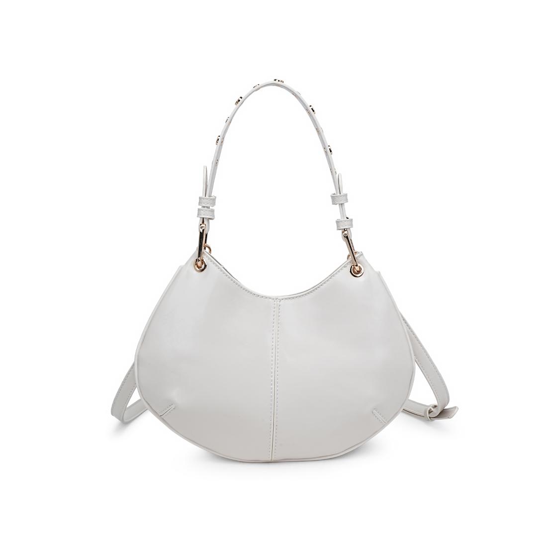 Woman wearing Oatmilk Moda Luxe Nova Crossbody 842017140122 View 7 | Oatmilk