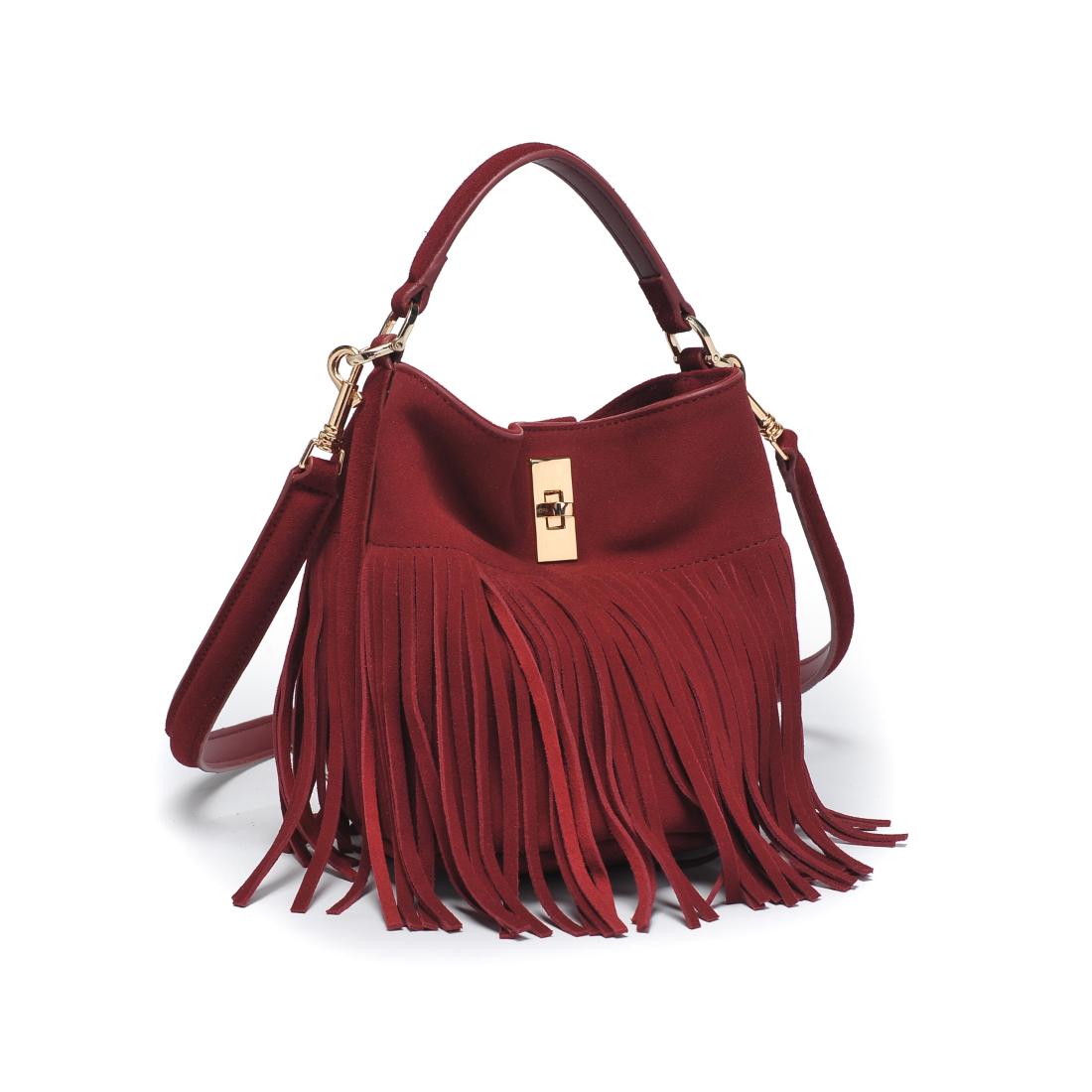 Woman wearing Red Moda Luxe Faith Crossbody 842017139065 View 6 | Red