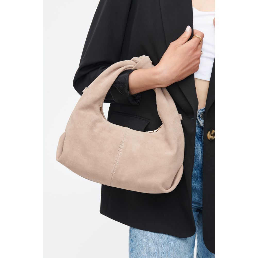 Woman wearing Natural Moda Luxe Grace Shoulder Bag 842017130437 View 4 | Natural