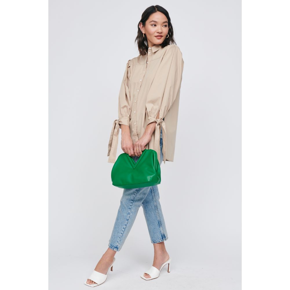 Woman wearing Kelly Green Moda Luxe Kendra Crossbody 842017129967 View 3 | Kelly Green