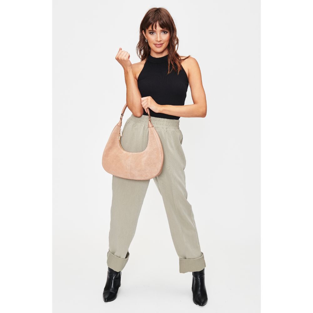 Woman wearing Natural Moda Luxe Teresa Shoulder Bag 842017128281 View 4 | Natural