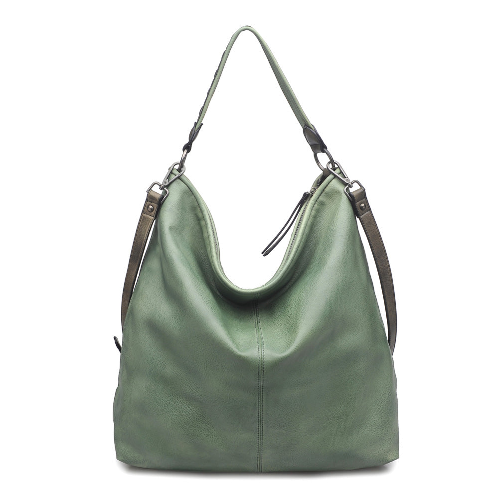 Woman wearing Green Moda Luxe Micaela Tote 842017113805 View 7 | Green