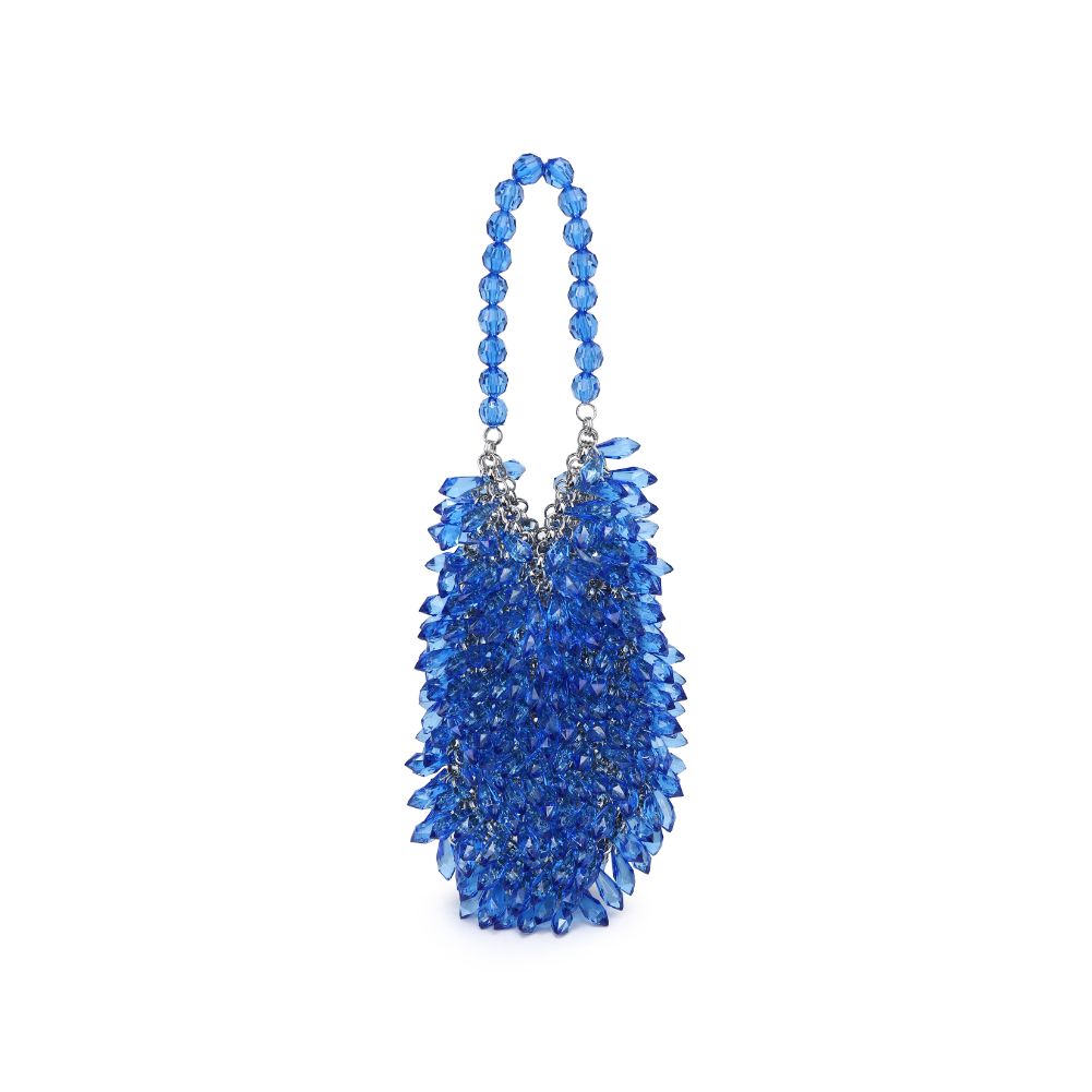 Woman wearing Blue Moda Luxe Mariah Evening Bag 842017133438 View 7 | Blue