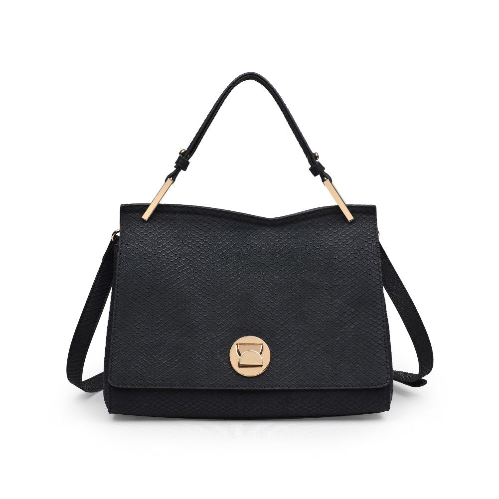Product Image of Moda Luxe Camila Snake Satchel 842017121626 View 5 | Black