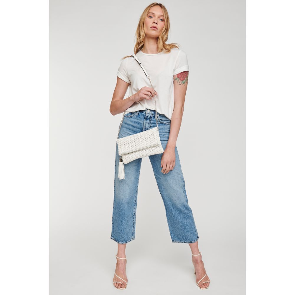 Woman wearing White Moda Luxe Summer Crossbody 842017124887 View 2 | White