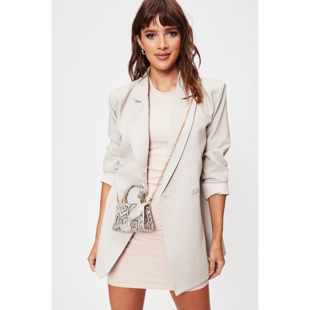 Woman wearing Black White Moda Luxe Anna Crossbody 842017128465 View 2 | Black White