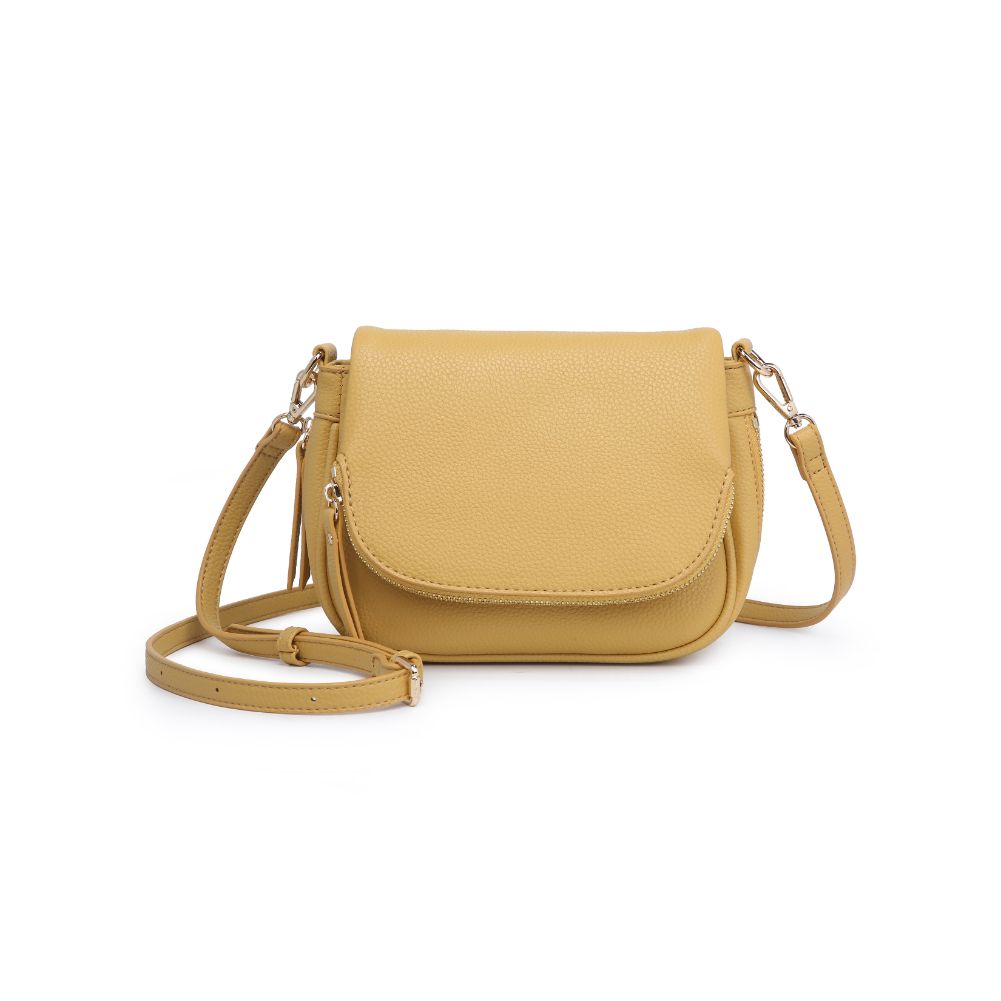 Woman wearing Mustard Moda Luxe Diva Crossbody 842017127499 View 5 | Mustard