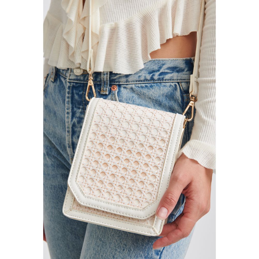 Woman wearing White Moda Luxe Remi Crossbody 842017124146 View 4 | White