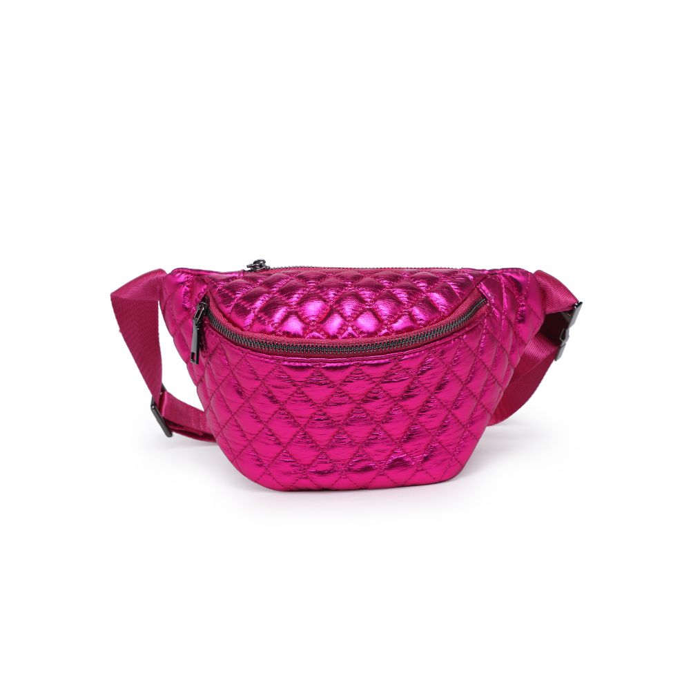 Woman wearing Fuchsia Moda Luxe Ariana Belt Bag 842017133827 View 5 | Fuchsia