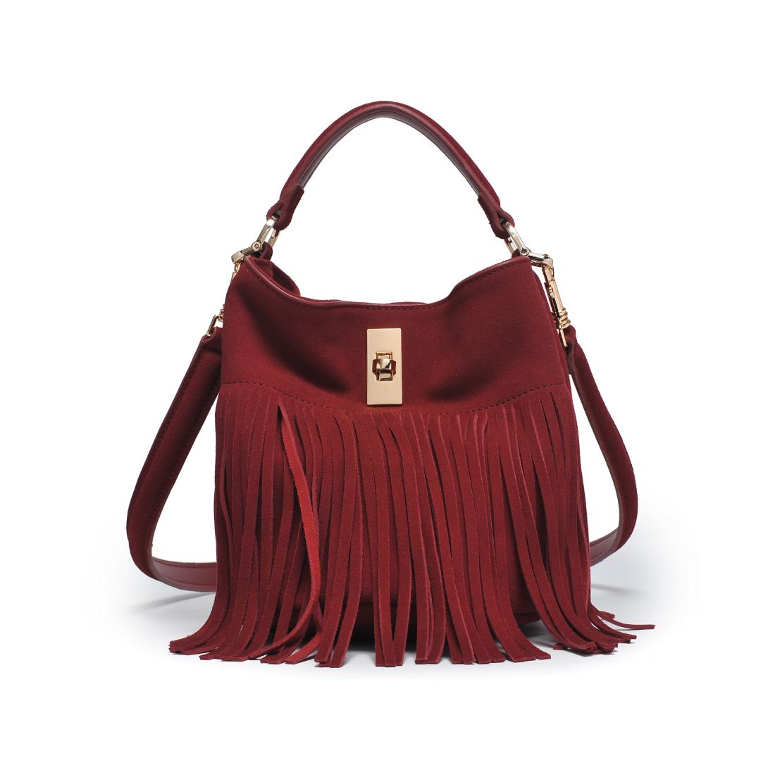 Woman wearing Red Moda Luxe Faith Crossbody 842017139065 View 5 | Red